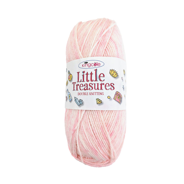 King Cole Little Treasures DK Yarn in 4786 - Pearl - 100g Ball of Pink Mix Wool