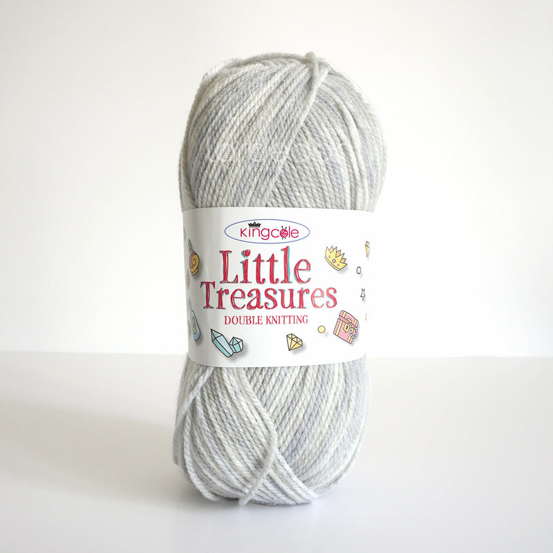 King Cole Little Treasures DK Yarn in 4787 - Flint - 100g Ball of Variegated Grey Wool