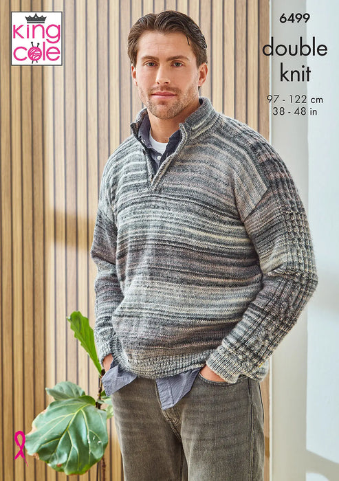 King Cole 6499 Mens DK Knitting Pattern – Sweaters (38-48in)