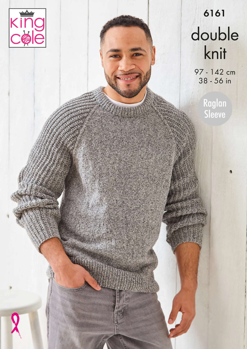 King Cole 6161 men’s slipover and sweater DK knitting pattern
