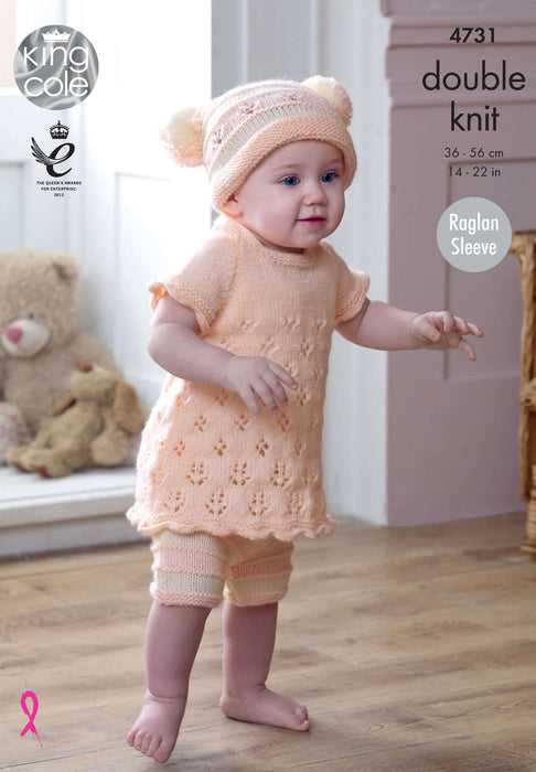 King Cole 4731 Double Knitting Pattern - DK Baby Set (0 - 2 years)