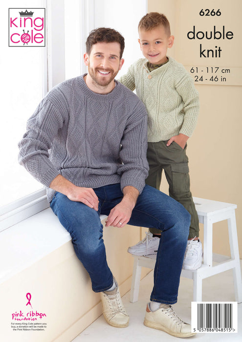 King Cole 6266 Double Knitting Pattern - Cardigan, Sweaters & Top