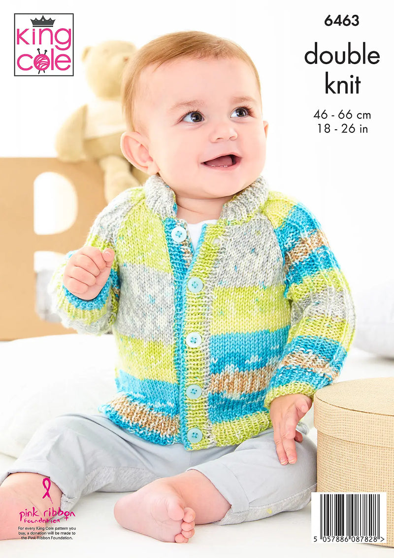 King Cole 6463 Baby DK Knitting Pattern – Hooded & Collar Jackets (6months–7yrs)