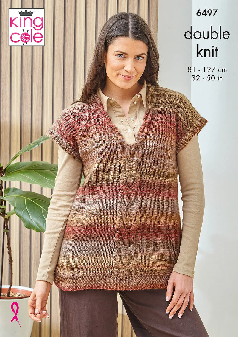 King Cole 6497 Ladies DK Knitting Pattern - Tank Tops (32–50in)