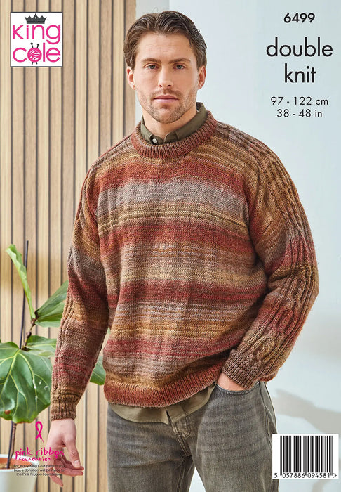 King Cole 6499 Mens DK Knitting Pattern – Sweaters (38-48in)