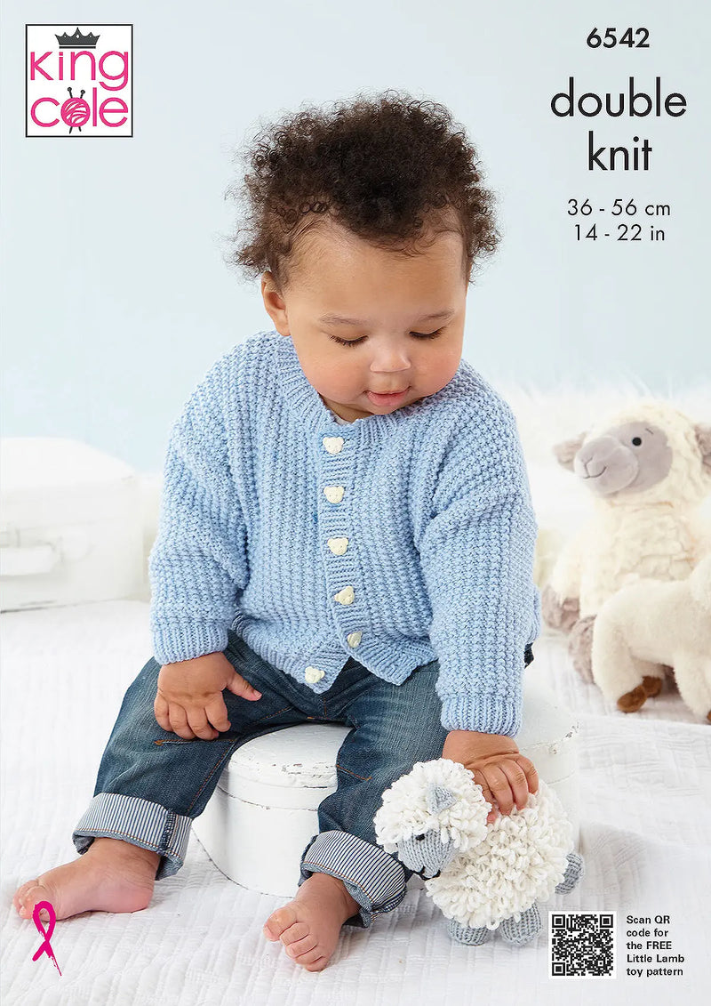 King Cole 6542 Baby DK Cardigans Knitting Pattern (14-22in)