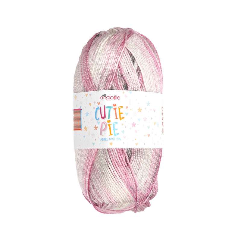 King Cole Cutie Pie DK Yarn in 5387 - Raspberry Pie - 100g Ball of Variegated Wool