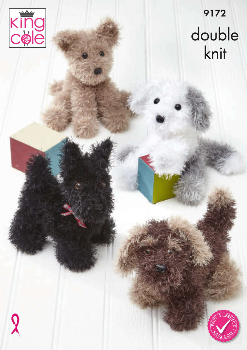 King Cole 9172 Knitting Pattern - Dog Toys Knitted in Moments DK