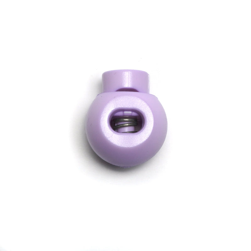 Lavender Round Plastic Toggle Cord Stopper - Spring Lock