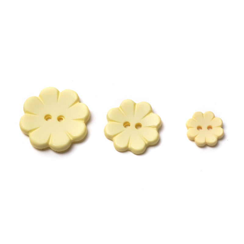 Lemon Matte Flower Buttons (5 Pcs) - 15mm 23mm or 28mm