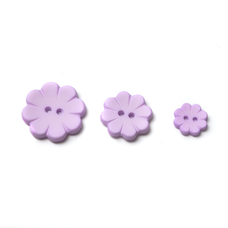 Lilac Matte Flower Buttons (5 Pcs) - 15mm 23mm or 28mm