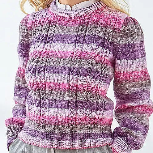 King Cole Bramble DK Yarn in 6511 - Damson - 100g Ball of Self Striping Wool