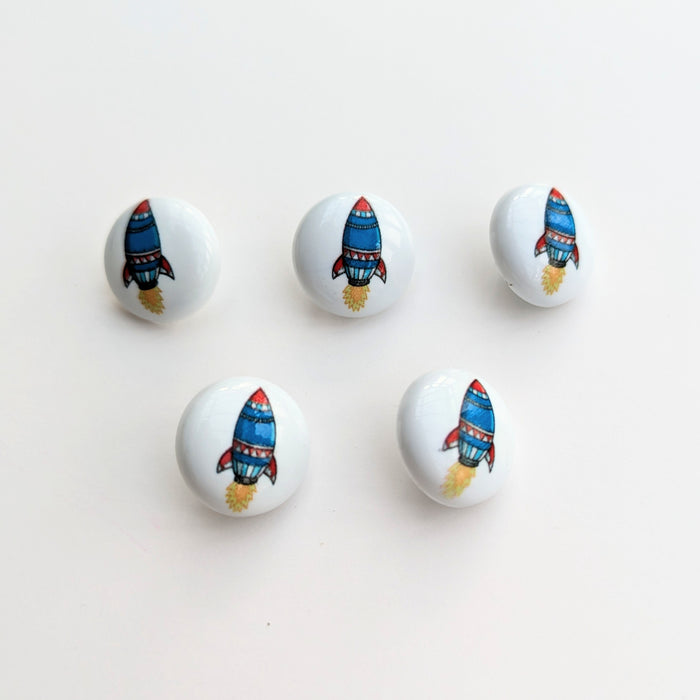 Rocket Baby Buttons - 15mm Plastic Shank (5 Pcs)