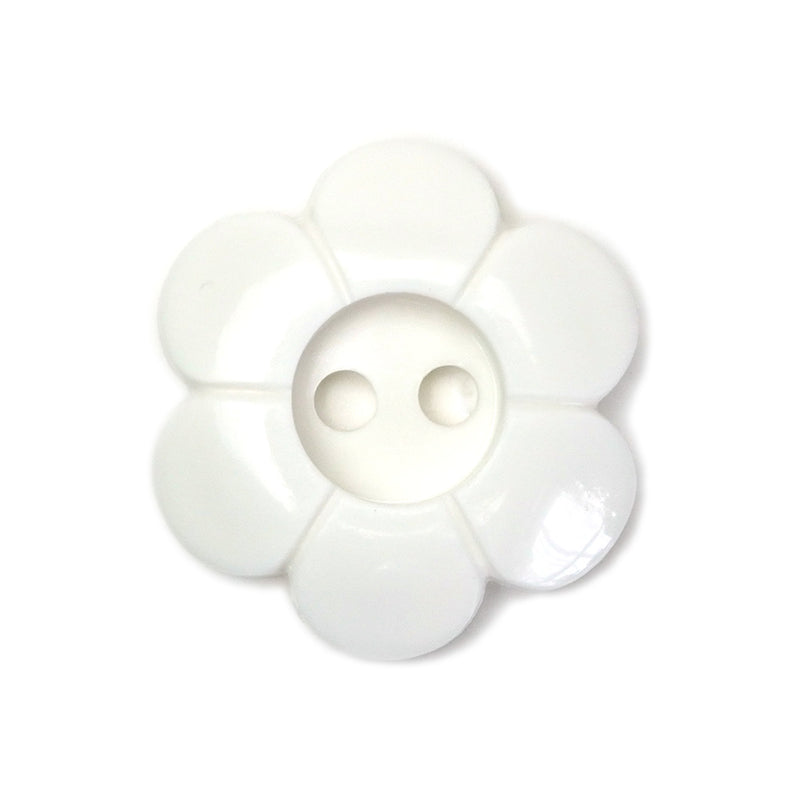 23mm Large White Daisy Flower Buttons (5 Pcs)