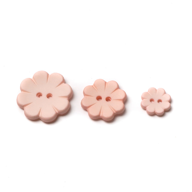 Peach Matte Flower Buttons (5 Pcs) - 15mm 23mm or 28mm