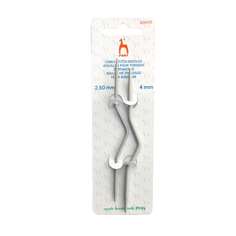 Bent Cable Stitch Needles - Bent: 2.5 & 4mm - Pony P60610