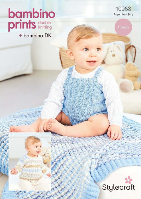 Stylecraft 10068 Double Knitting Pattern - DK Baby Sweater, Romper & Blanket (Prem-2yrs)