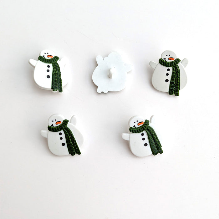 Snowman Shank Buttons - Novelty Christmas (5 Pcs)