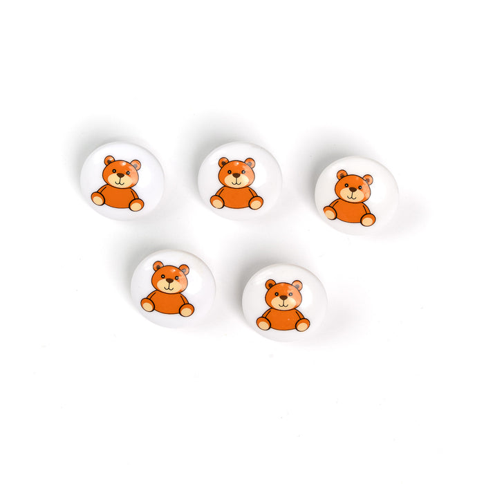 Teddy Bear Baby Buttons - 15mm Plastic Shank (5 Pcs)