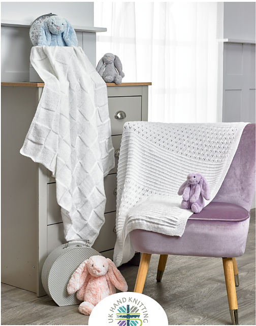 UKHKA 233 4Ply Knitting Pattern - Baby Blankets