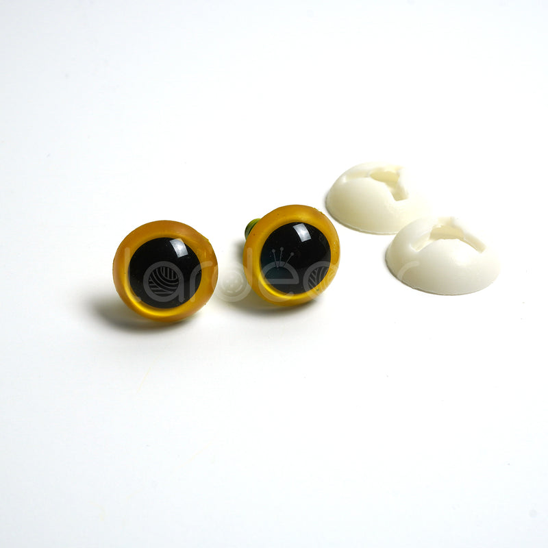 Yellow Safety Toy Eyes - Sizes 9mm, 12mm, 15mm or 18mm