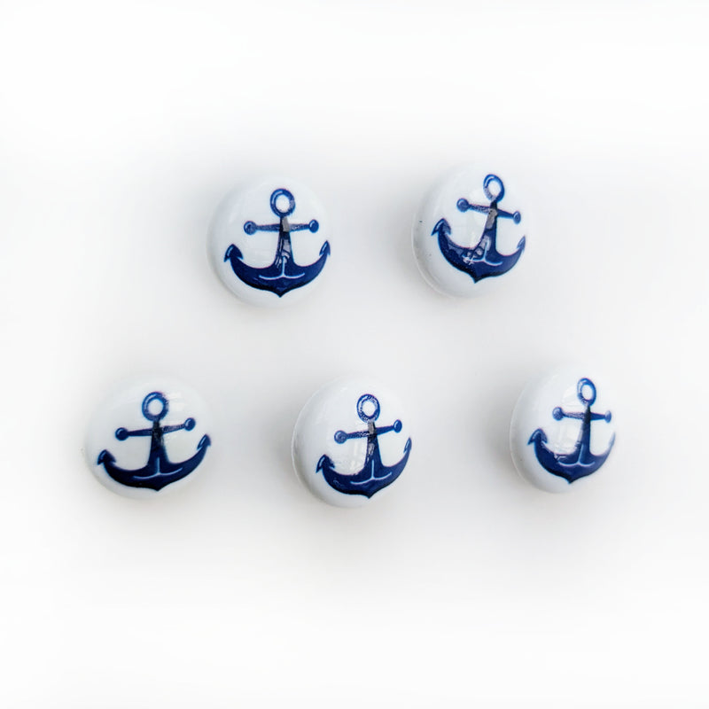 Blue Anchor Baby Buttons - 15mm Plastic Shank (5 Pcs)