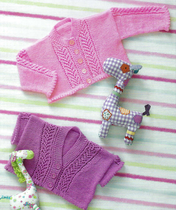James C Brett JB123 4Ply Knitting Pattern - Baby Cardigans (12-20in)