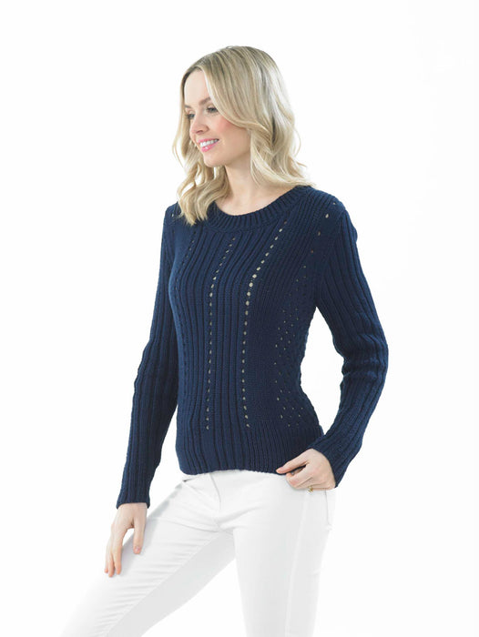 James C Brett JB673 Double Knitting Pattern - Cotton DK Sweater for Ladies