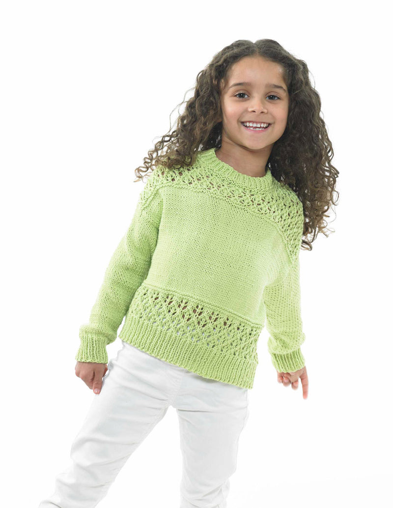 James C Brett JB676 Double Knitting Pattern - Cotton DK Sweater for Children (56-76cm 22-30in)