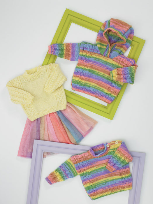 James C Brett JB684 Double Knitting Pattern - Baby DK Sweater & Hooded Sweater (0 - 2 years)