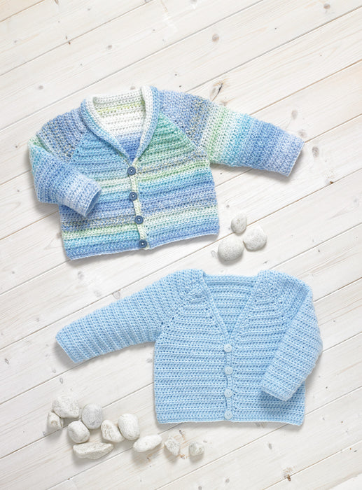 James C Brett JB737 CROCHET Pattern - DK Baby Cardigans (12-20 in)
