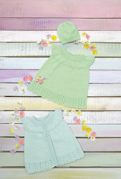 James C Brett Double Knitting Pattern JB741 - Baby Cardigan, Sweater & Hat (14-22 in) DK