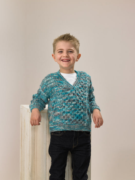 James C Brett JB776 Double Knitting Pattern - DK Childrens Sweater (20-28in)