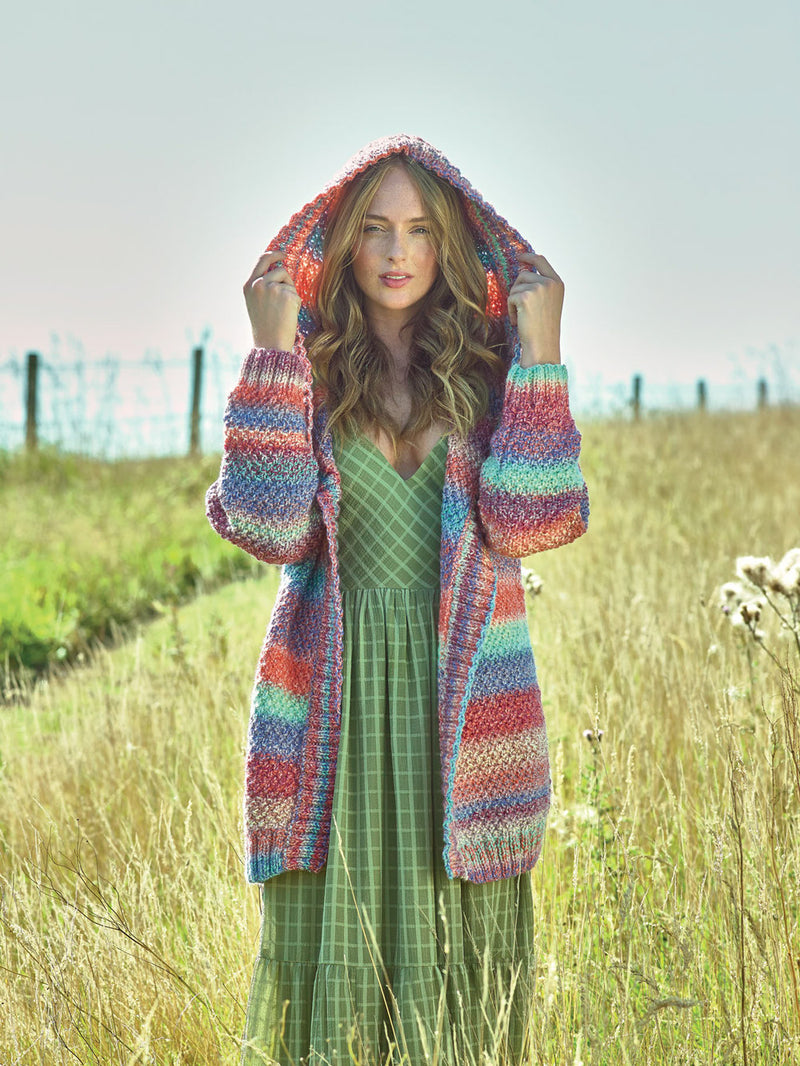 James C Brett JB798 Chunky Knitting Pattern - Ladies Hooded Cardigan - Intermediate Knit