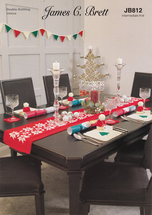 James C Brett JB812 - Christmas DK Double Knitting Pattern - Tables Accessories and Bunting