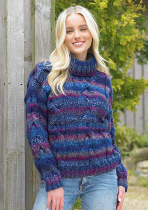James C Brett JB841 Chunky Knitting Pattern - Ladies Sweater & Cardigan (Intermediate Knit)