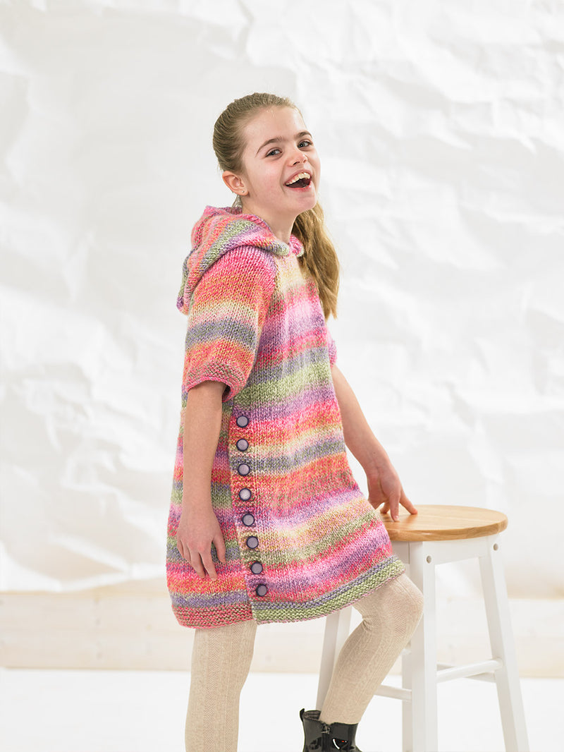 James C Brett Chunky Knitting Pattern JB857 - Children's Dresses & Sweater (Intermediate Knit)