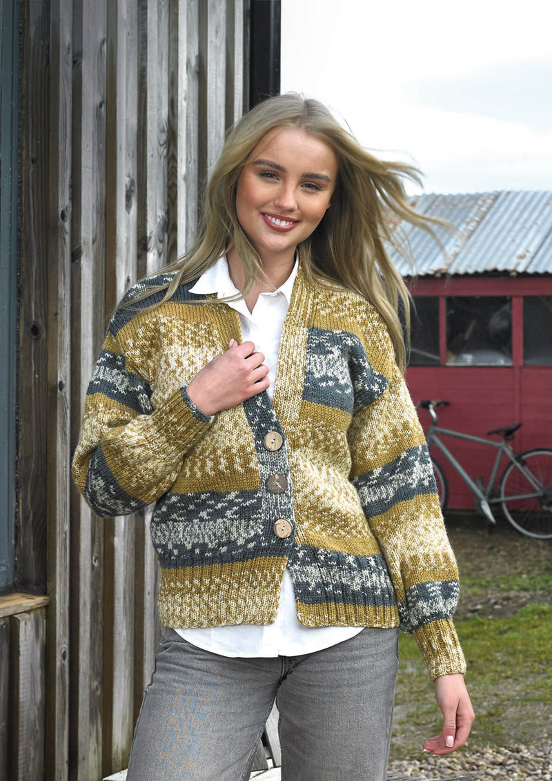 James C Brett JB915 Aran Knitting Pattern - Ladies Cardigan - Intermediate Knit (32-50in)
