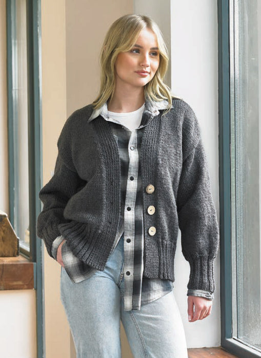 James C Brett JB915 Aran Knitting Pattern - Ladies Cardigan - Intermediate Knit (32-50in)