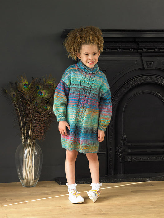 Pattern & Wool Bundle for Children's Dress (22-30in) - 3 x Emotions DK in EM06 + Pattern JB925