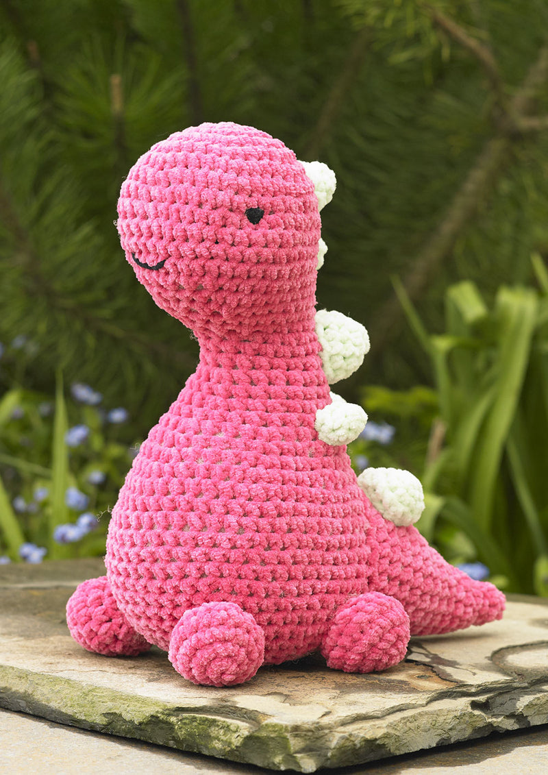 James C Brett JB934 Flutterby Chunky CROCHET pattern - Barney Brettosaurus Toy