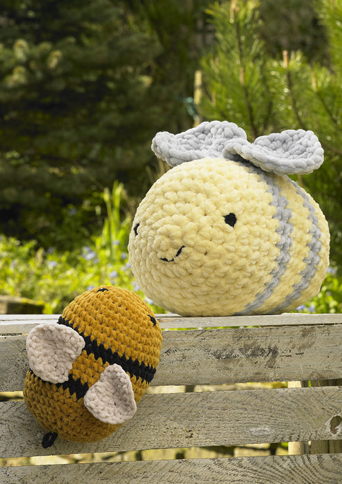 James C Brett JB936 Flutterby Chunky CROCHET pattern - Bonnie & Brucie Bumble Bees