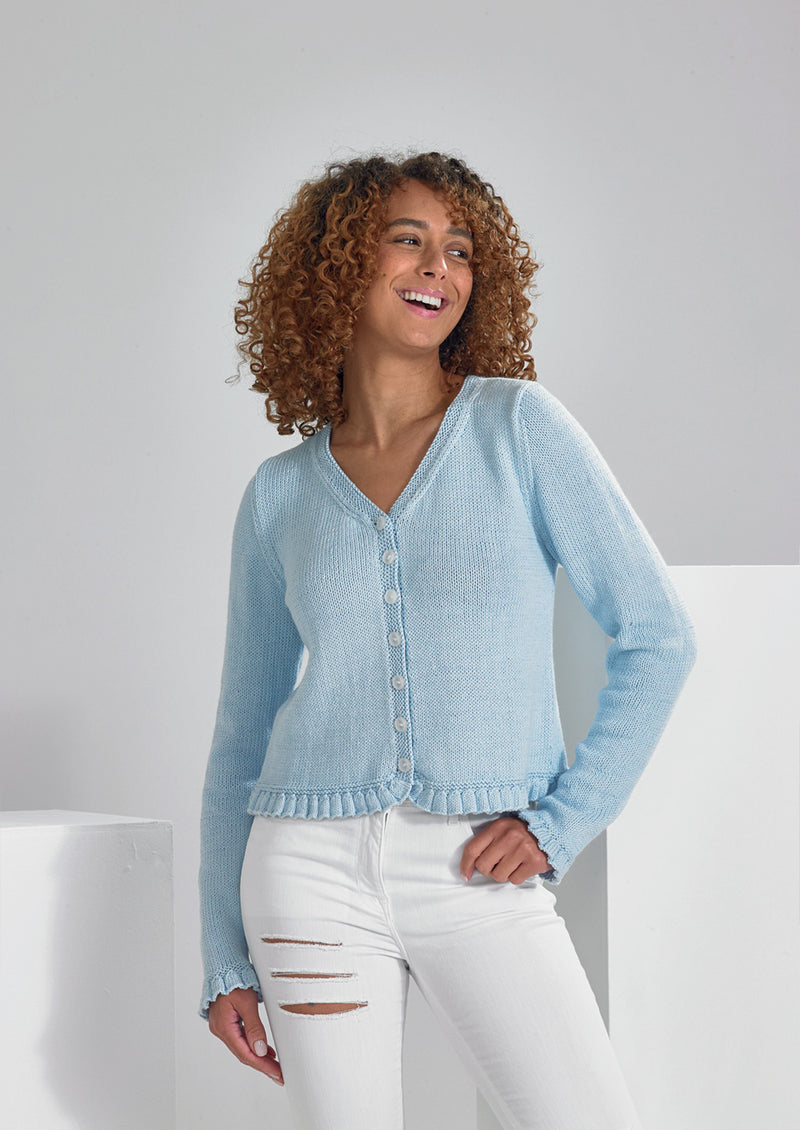 James C Brett JB944 Double Knitting Pattern - Cotton DK Ladies Cardigan