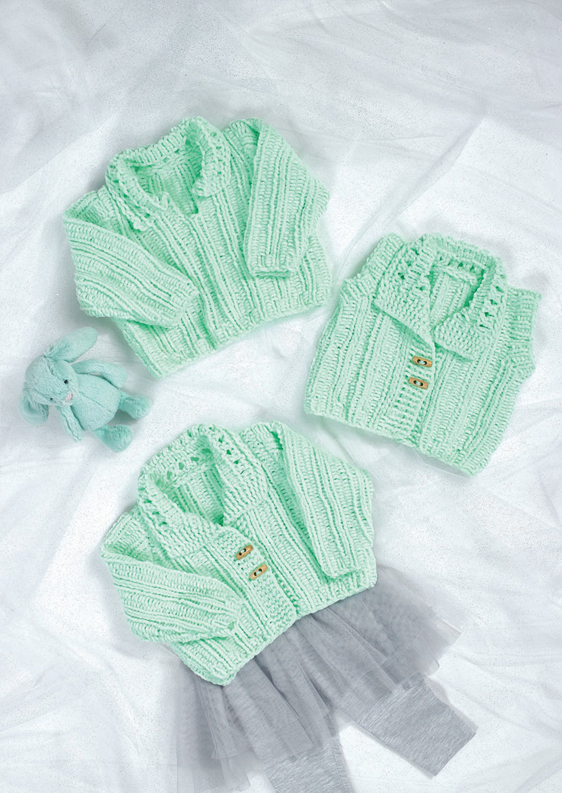 James C Brett JB948 Knitting Pattern - Baby Sweater, Cardigan & Waistcoat (14-22in)