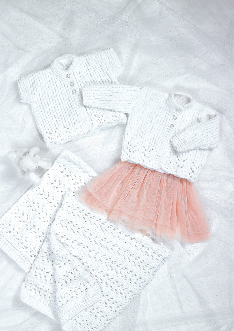 James C Brett JB949 Knitting Pattern - Baby Cardigans & Blanket (14-22in)