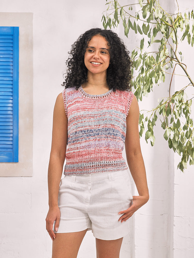James C Brett JB967 Double Knitting Pattern - Cotton DK Ladies Slipover
