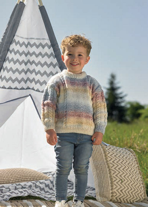 James C Brett JB971 Double Knitting Pattern - DK Waistcoat & Sweater for Children (20-28in) Intermediate
