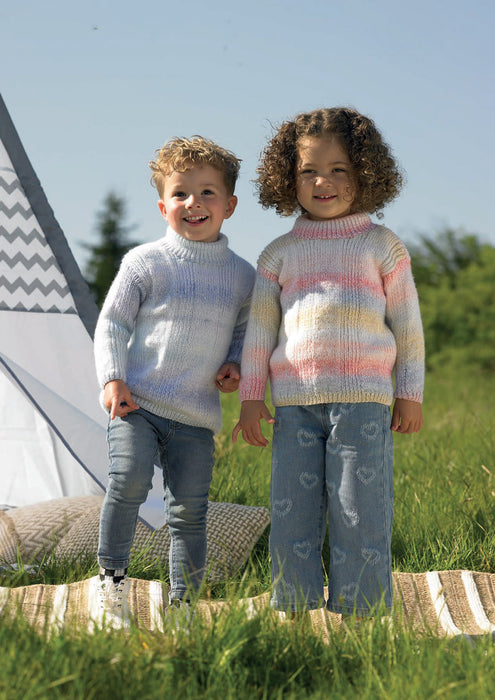 James C Brett JB972 Double Knitting Pattern - DK Sweater for Children (20-28in) Intermediate