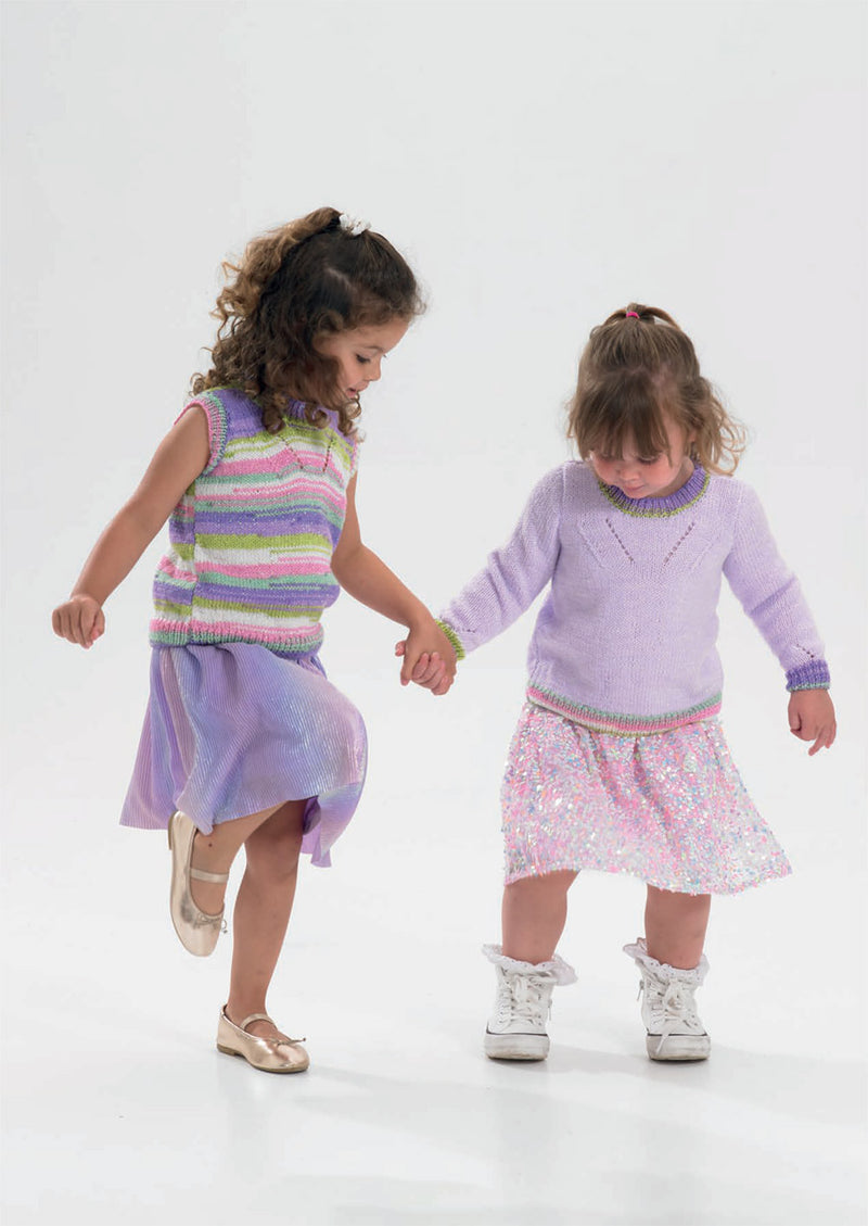 James C Brett DK Knitting Pattern JB982 - Children's Sweater & Slipover - Intermediate Knit (18-26in)