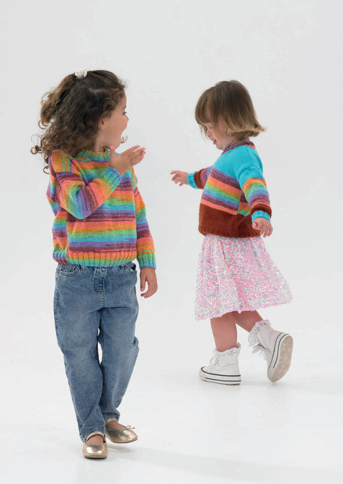James C Brett DK Knitting Pattern JB983 - Children's Sweaters - Intermediate Knit (18-26in)